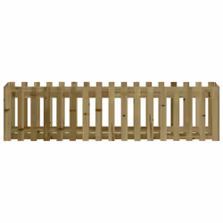 vidaXL Garden Raised Bed with Fence Design Outdoor Planter Solid Wood Pine - natural impregnated, 200 x 50 x 50 cm - Additional view 4