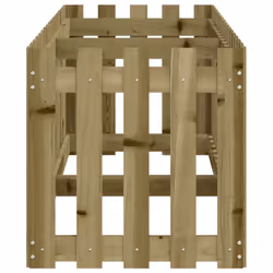 vidaXL Garden Raised Bed with Fence Design Outdoor Planter Solid Wood Pine - natural impregnated, 200 x 50 x 50 cm - Additional view 5