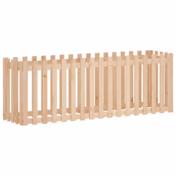 vidaXL Garden Raised Bed with Fence Design Outdoor Planter Solid Wood Pine - natural pine, 200 x 50 x 70 cm