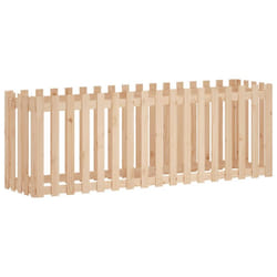 vidaXL Garden Raised Bed with Fence Design Outdoor Planter Solid Wood Pine - natural pine, 200 x 50 x 70 cm