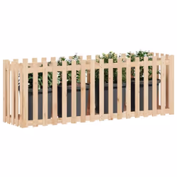 vidaXL Garden Raised Bed with Fence Design Outdoor Planter Solid Wood Pine - natural pine, 200 x 50 x 70 cm