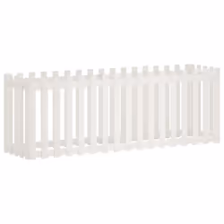 vidaXL Garden Raised Bed with Fence Design Outdoor Planter Solid Wood Pine - white pine, 200 x 50 x 70 cm
