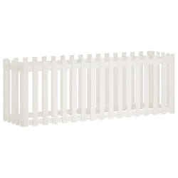 vidaXL Garden Raised Bed with Fence Design Outdoor Planter Solid Wood Pine - white pine, 200 x 50 x 70 cm
