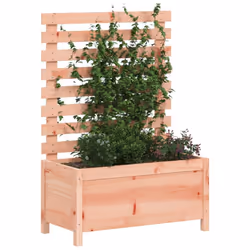 vidaXL Garden Planter with Rack Flower Box Outdoor Plant Pot Solid Wood Pine - natural douglas, 79 x 39.5 x 114 cm - Additional view 2