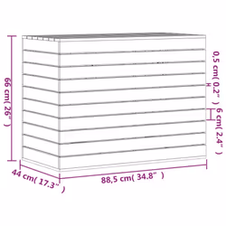 vidaXL Laundry Basket Laundry Hamper with Lid Laundry Sorter Solid Wood Pine - black, 88.5 x 44 x 66 cm