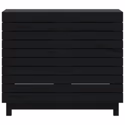 vidaXL Laundry Basket Laundry Hamper with Lid Laundry Sorter Solid Wood Pine - black, 88,5 x 44 x 76 cm - Additional view 4