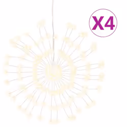 vidaXL Christmas Starburst Lights Pre Lit Xmas Fairy Light 140 LEDs 8 pcs - warm white, 4 pcs