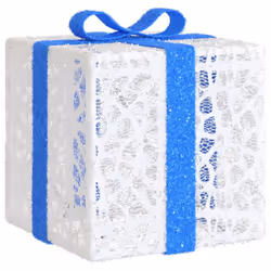 vidaXL Lighted Christmas Boxes Gift Box Festival Box Decoration 3 pcs 64 LEDs - white - Additional view 8