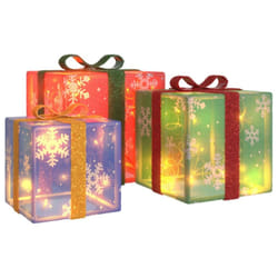 vidaXL Lighted Christmas Boxes Gift Box Festival Box Decoration 3 pcs 64 LEDs - multicolour