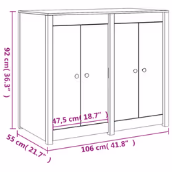 vidaXL Outdoor Kitchen Cabinet Garden Storage Cupboard Sideboard Patio Cabinet - Brown, 106 x 55 x 92 cm - Additional view 3