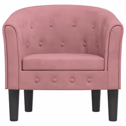 vidaXL Tub Chair Office Single Sofa Lounge Accent Chair Armchair Pink Velvet