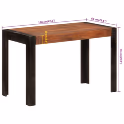 vidaXL Dining Table Dinner Table Kitchen Table Honey Brown Solid Wood Mango - Additional view 8