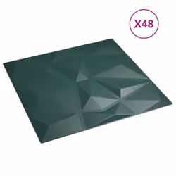 vidaXL 3D Wall Panels Self-adhesive Wall Panel Decor Wallpaper Wall Covering - green, 48 pcs