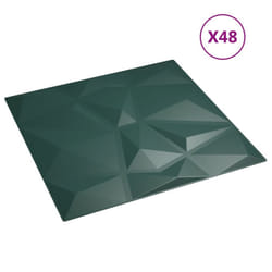 vidaXL 3D Wall Panels Self-adhesive Wall Panel Decor Wallpaper Wall Covering - green, 48 pcs