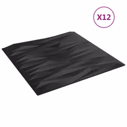 vidaXL Wall Panels Wall Paper Wall Cover Decor 12 pcs Black XPS 3 mÂ² Stone