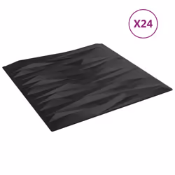 vidaXL 3D Wall Panels Self-adhesive Wall Panel Decor Wallpaper Wall Covering - black stone, 24 pcs