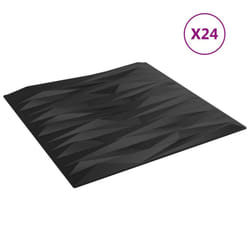 vidaXL 3D Wall Panels Self-adhesive Wall Panel Decor Wallpaper Wall Covering - black stone, 24 pcs