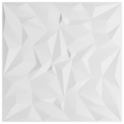 vidaXL 3D Wall Panels Self-adhesive Wall Panel Decor Wallpaper Wall Covering - white, 48 pcs