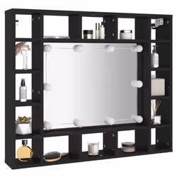 vidaXL LED Mirror Cabinet Wall Cabinet Illuminated Bathroom Cabinet Black - Additional view 4