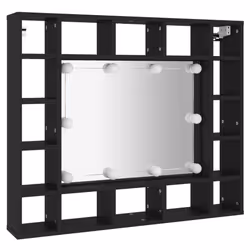 vidaXL LED Mirror Cabinet Wall Cabinet Illuminated Bathroom Cabinet Black - Additional view 5