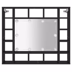 vidaXL LED Mirror Cabinet Wall Cabinet Illuminated Bathroom Cabinet Black - Additional view 6