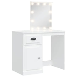 vidaXL Dressing Table with LED Lights Makeup Table Vanity Desk Cosmetic Table - white
