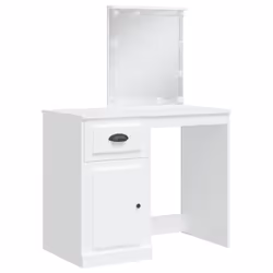 vidaXL Dressing Table with LED Lights Makeup Table Vanity Desk Cosmetic Table - white