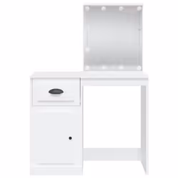 vidaXL Dressing Table with LED Lights Makeup Table Vanity Desk Cosmetic Table - white - Additional view 4