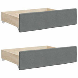 vidaXL Bed Drawers Storage Unit Home Bed Box 2 pcs Engineered Wood and Fabric - dark grey