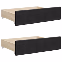 vidaXL Bed Drawers Storage Unit Home Bed Box 2 pcs Engineered Wood and Fabric - black