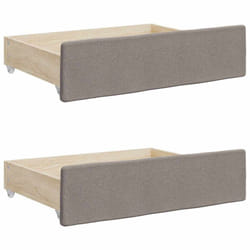vidaXL Bed Drawers Storage Unit Home Bed Box 2 pcs Engineered Wood and Fabric - taupe