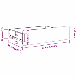 vidaXL Bed Drawers Storage Unit Home Bed Box 2 pcs Engineered Wood and Fabric - cream