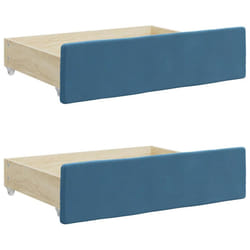 vidaXL Bed Drawers Storage Unit Bed Box 2 pcs Blue Engineered Wood and Velvet