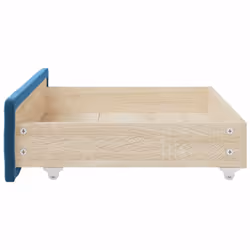 vidaXL Bed Drawers Storage Unit Bed Box 2 pcs Blue Engineered Wood and Velvet - Additional view 4