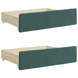 vidaXL Bed Drawers Storage Unit 2 pcs Dark Green Engineered Wood and Velvet