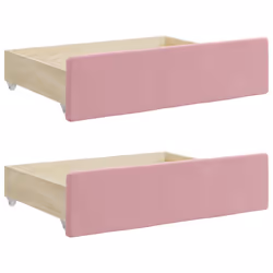 vidaXL Bed Drawers Storage Unit Bed Box 2 pcs Pink Engineered Wood and Velvet