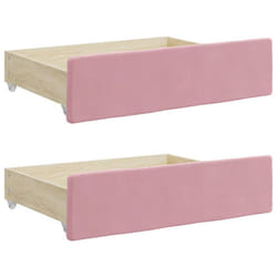 vidaXL Bed Drawers Storage Unit Bed Box 2 pcs Pink Engineered Wood and Velvet