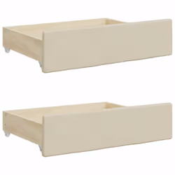vidaXL Bed Drawers Storage Unit Bed Box 2 pcs Engineered Wood and Faux Leather - cream