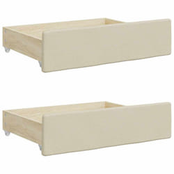 vidaXL Bed Drawers Storage Unit Bed Box 2 pcs Engineered Wood and Faux Leather - cream