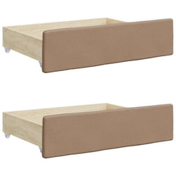 vidaXL Bed Drawers Storage Unit Bed Box 2 pcs Engineered Wood and Faux Leather - cappuccino