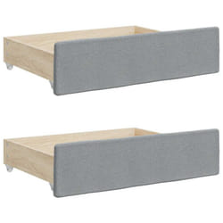 vidaXL Bed Storage Drawers Bedroom Underbed Organiser 2 pcs Engineered Wood - light grey, fabric