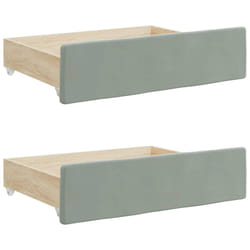 vidaXL Bed Storage Drawers Bedroom Underbed Organiser 2 pcs Engineered Wood - light grey, velvet