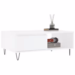 vidaXL Coffee Table Side Table End Table Sofa Table Black Engineered Wood - white