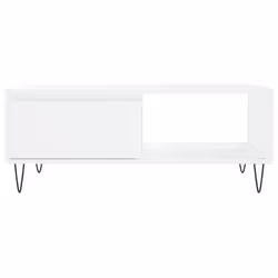vidaXL Coffee Table Side Table End Table Sofa Table Black Engineered Wood - white - Additional view 4
