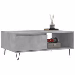 vidaXL Coffee Table Side Table End Table Sofa Table Black Engineered Wood - concrete grey