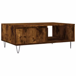 vidaXL Coffee Table Side Table End Table Sofa Table Black Engineered Wood - smoked oak