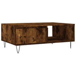 vidaXL Coffee Table Side Table End Table Sofa Table Black Engineered Wood - smoked oak