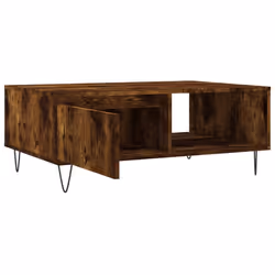 vidaXL Coffee Table Side Table End Table Sofa Table Black Engineered Wood - smoked oak - Additional view 5