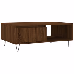 vidaXL Coffee Table Side Table End Table Sofa Table Black Engineered Wood - brown oak