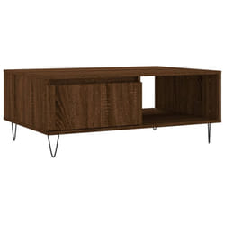 vidaXL Coffee Table Side Table End Table Sofa Table Black Engineered Wood - brown oak